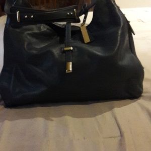 VINCE CAMUTO DARK BLUE UPPER LEATHER SHOULDER BAG